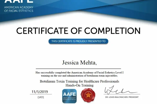 Botulinum Toxin Certificate Botulinum Toxin Certificate
